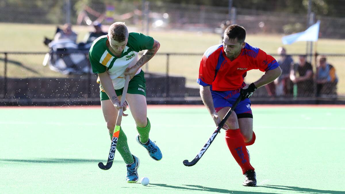 Park premiership: Grand final goalscorers Brady Anderson and Wests' Codie Tribe on Sunday. Picture: Sylvia Liber