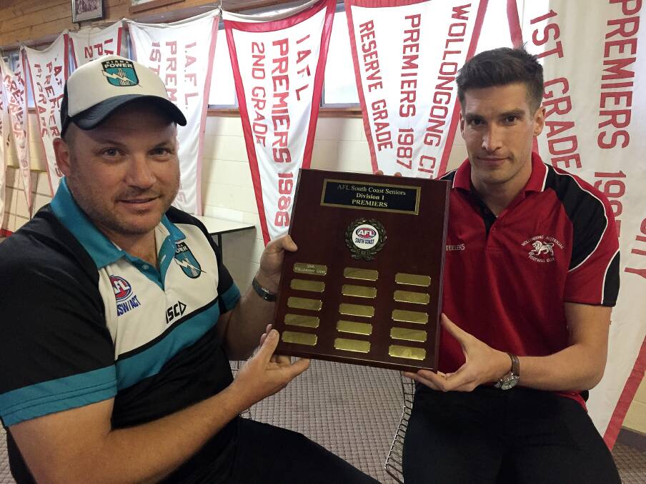 All on the line: Kiama coach Rod Richards and Wollongong Lions' Rohan Watson. Picture: Robert Peet
