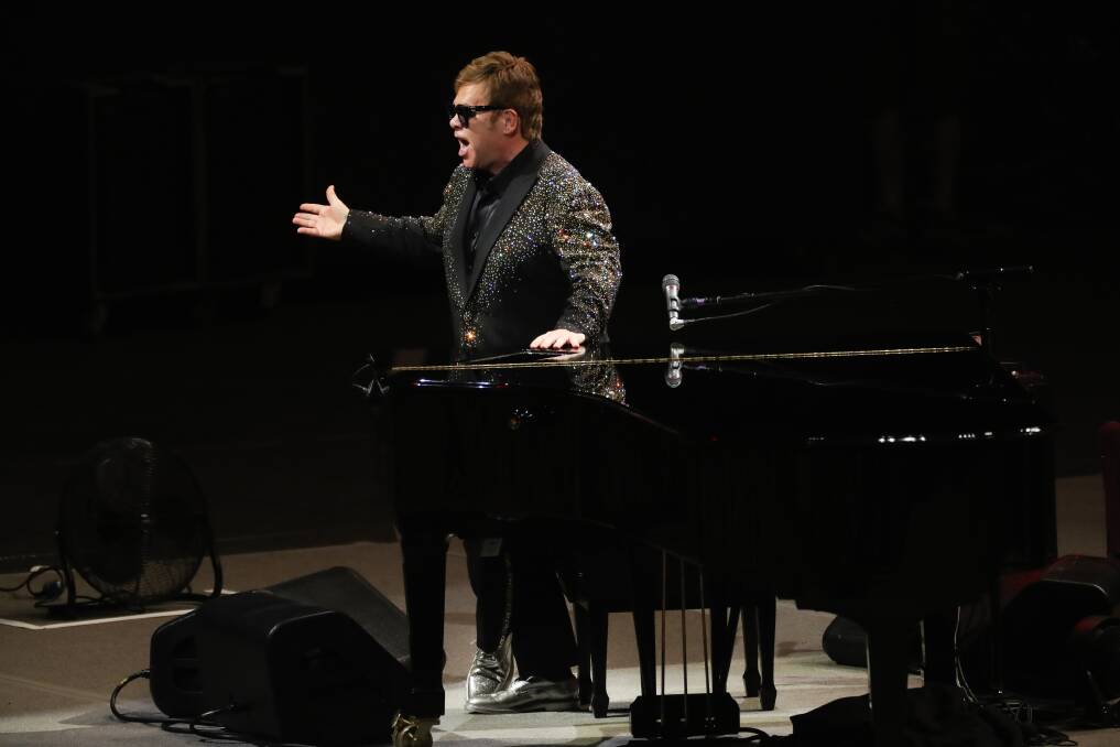Elton John wows the crowd at WIN Stadium during his concert in later September. Picture: Adam McLean