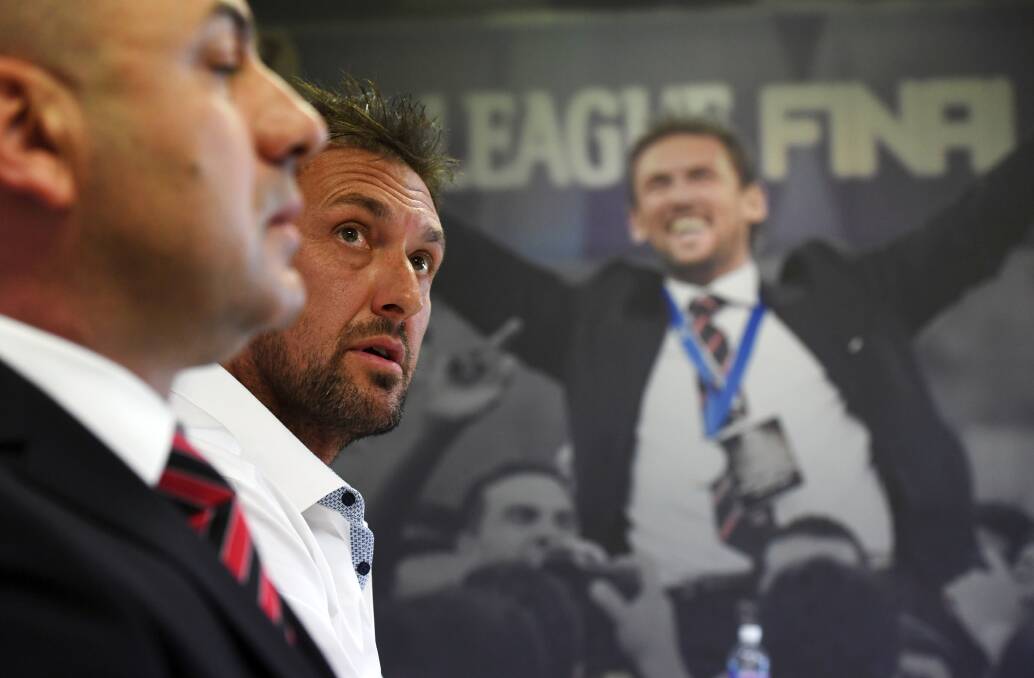 OFF AND GONE: Wanderers coach Tony Popovic addresses the media during a press conference to announce his resignation from the A-League club. Picture: AAP