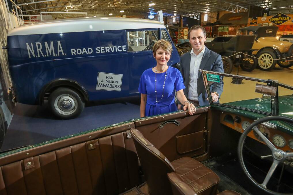 big on bypass: NRMA's Illawarra director Marisa Mastronianni with corporate affairs executive general manager Peter Colacino at Friday morning's members meeting at Dapto's Australian Motorlife Museum. Picture: Adam McLean