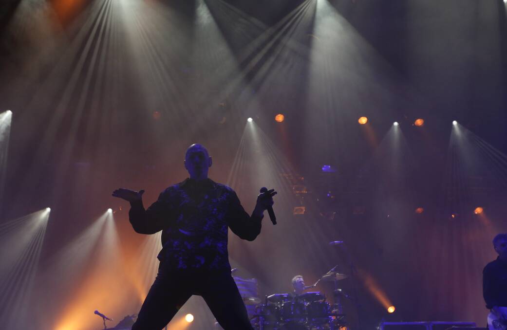 Midnight Oil performing at Hope Estate Winery, Pokolbin, in october. Picture: Jonathan Carroll