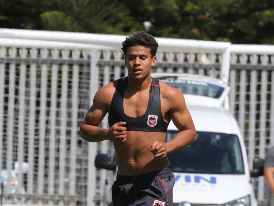 POINT TO PROVE: Dragons young-gun Tristan Sailor, son of duel international Wendell Sailor, is keen to forge his own NRL path. Picture: Robert Peet