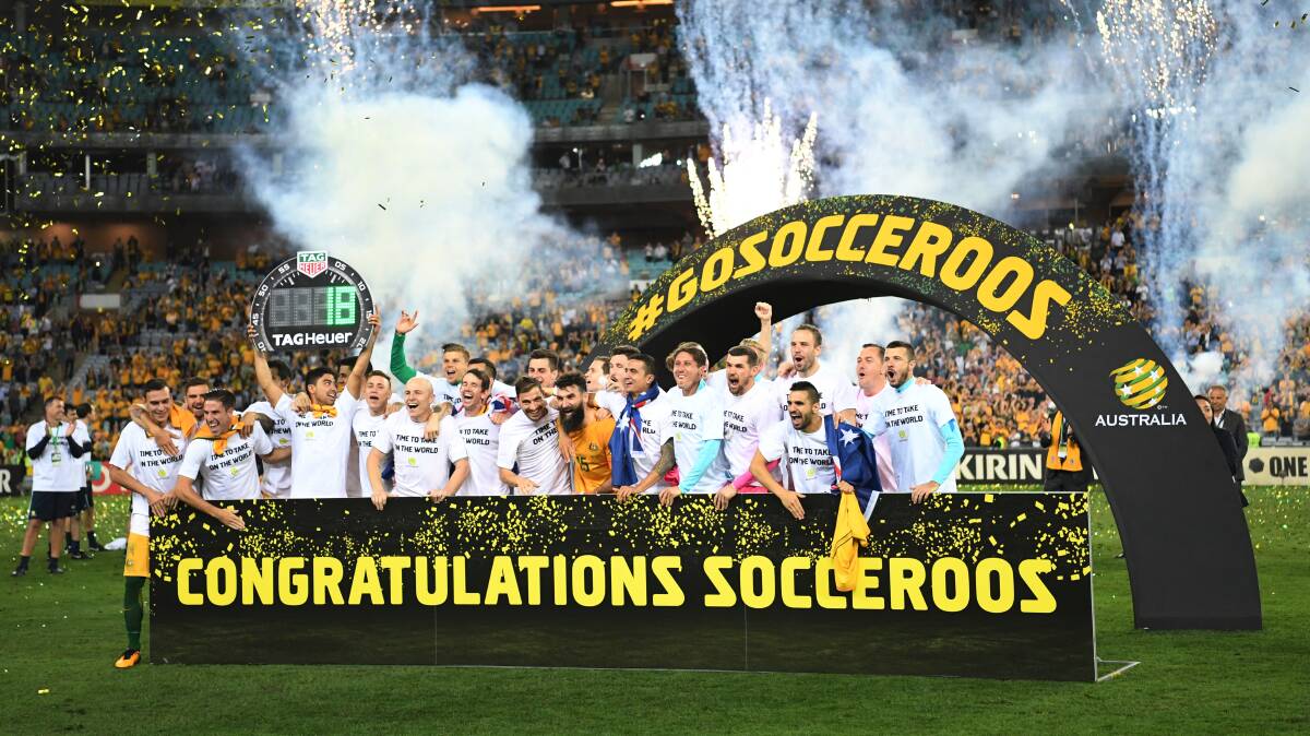 WORLD STAGE: The Socceroos won their place in Russia with an emphatic victory over Honduras at Stadium Australia to secure their spot at Russia 2016. Picture: AAP