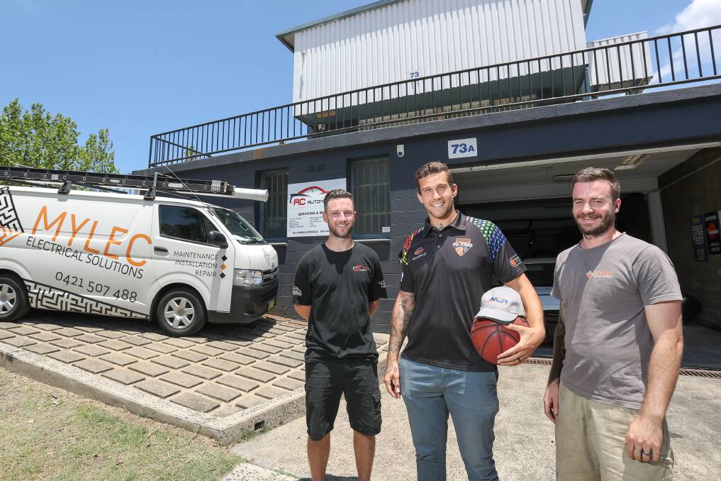 VALUABLE SUPPORT: Tyson Demos will represent the Australian Indigenous All-Stars with the support AC automotive's Adam Carroll and Myles Lanyon Mylec Electrical Solutions' Myles Lanyon. Picture: Adam McLean