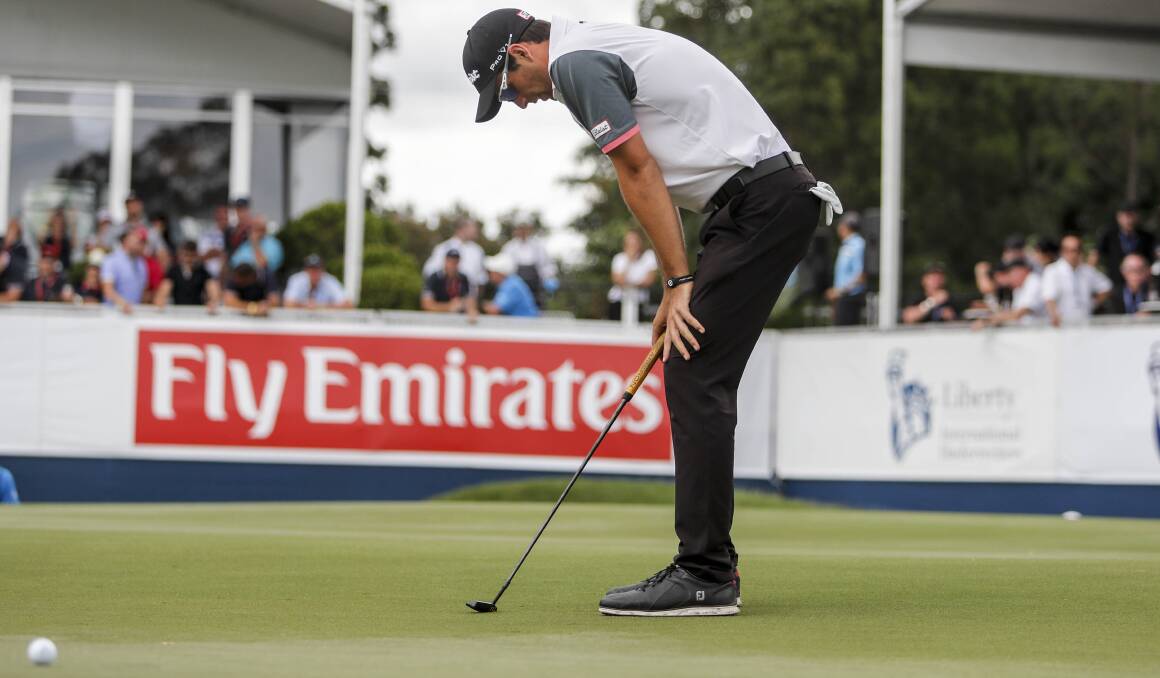 So close: Port Kembla's Jordan Zunic misses on the second playoff hole. Picture: AAP Image/Glenn Hunt