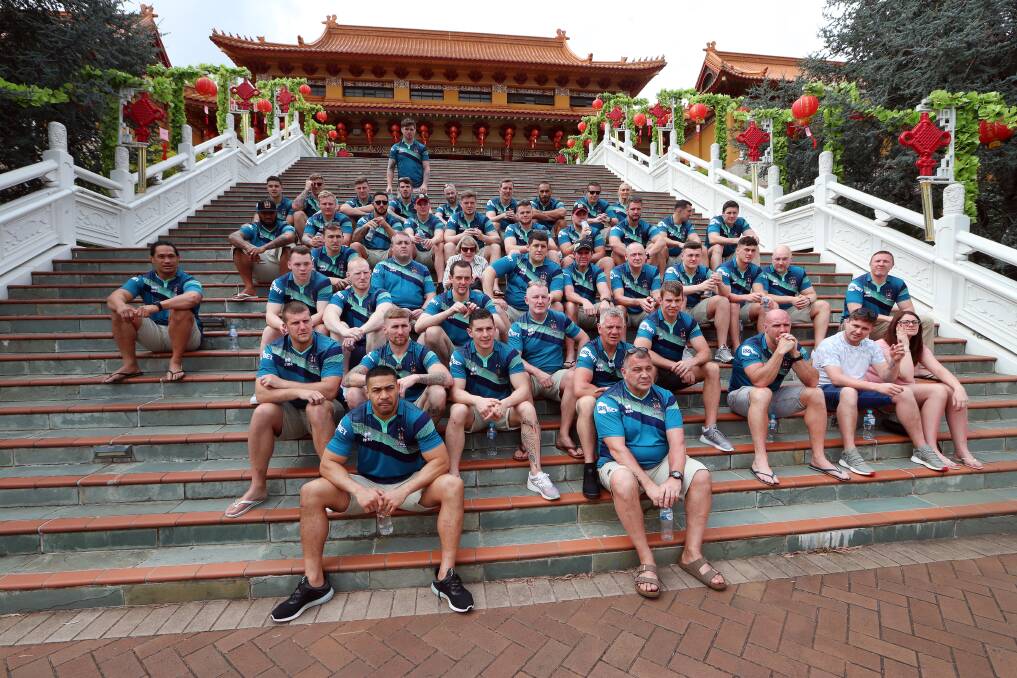 HIGHER PURPOSE: Wigan players visiting Nan Tien Temple. Their match with Hull in Wollongong on Saturday highlights the need for the NRL to think bigger in its approach to the global game. Picture: Sylvia Liber.