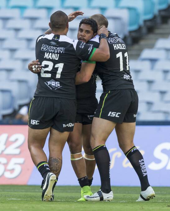 DOUBLE: Albert Kelly scored two tries against the Dragons. Picture: AAP