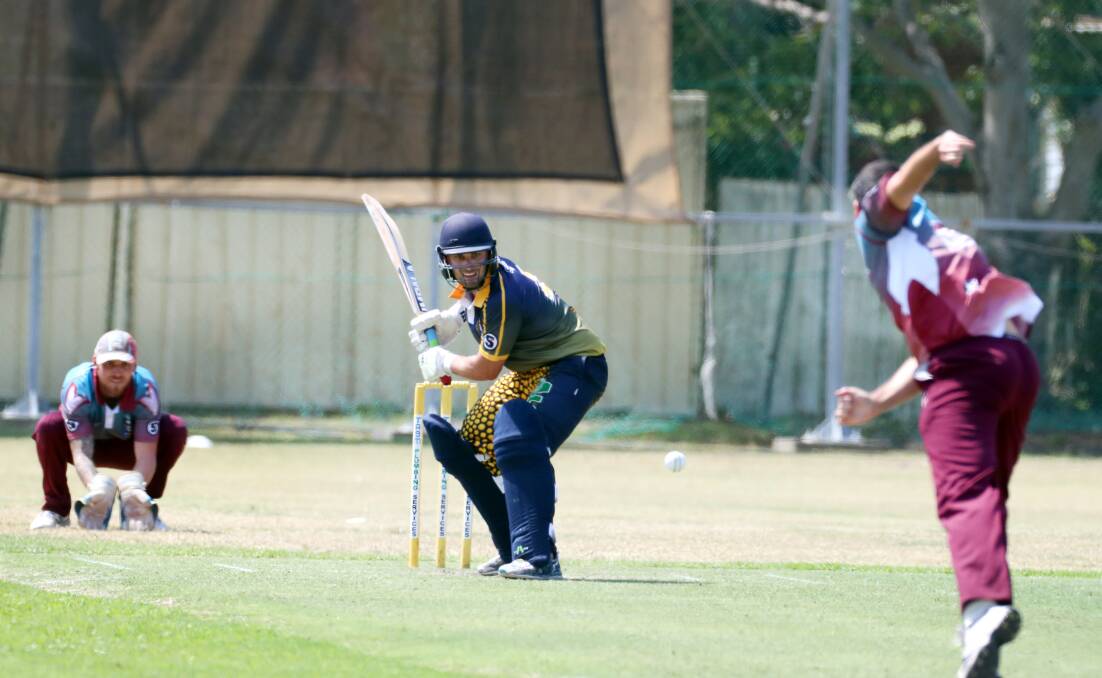 Master blaster: Kerrod White scored a brilliant 99 not out for Lake Illawarra in their South Coast Twenty20 grand final victory. Picture: Sylvia Liber. 