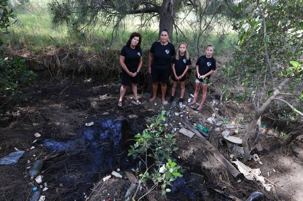 OCEANS CUSTODIANS: Bensons Creek will be the focus of clean up efforts led by Chris Bernasconi, Kate Thomas, Ruby Thomas and Georgina Thomas. Picture: SYLVIA LIBER.