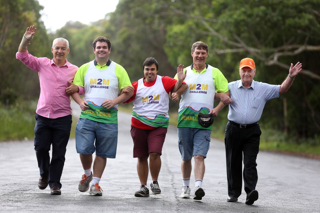 FUN RUN:  Chris Christodoulou, Ethan Arnold, Goktug Yasar, Tony Davis and Neil Newman will all be able to take part in this year's M2M Challenge with the addition of a 7km accessible short course. Picture: Robert Peet