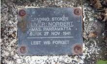 One of the memorial plaques, now gone.