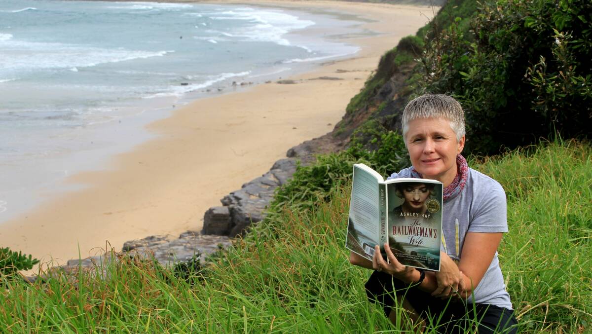 Ashley Hay, pictured visiting Thirroul again with her novel in 2013. The book has been among the most borrowed in Wollongong libraries. Picture: Orlando Chiodo