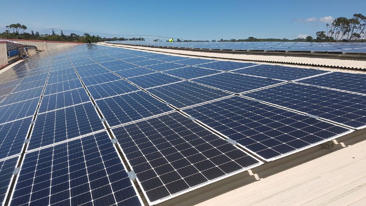 SUN POWER: Part of the 414kW of photovoltaic solar panels which will help power the Warilla bowlo.