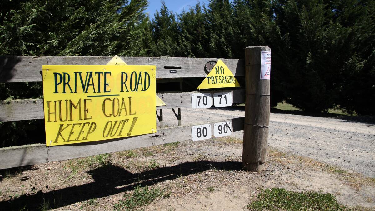Keep out: Some Sutton Forest landowners have been sending messages to Hume Coal