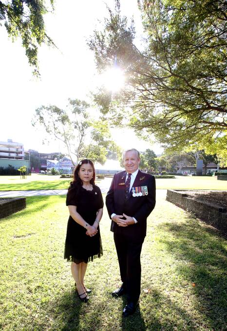 United they stand: Teresa Tran and Ian Birch at the site of the proposed South Vietnamese memorial in MacCabe Park. Picture: Sylvia Liber