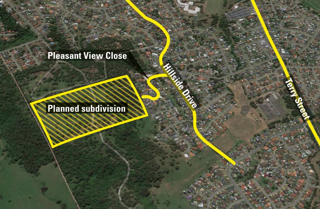 Green to go: The subdivision is located south of Pleasant View Close on the south-east side of Albion Park.