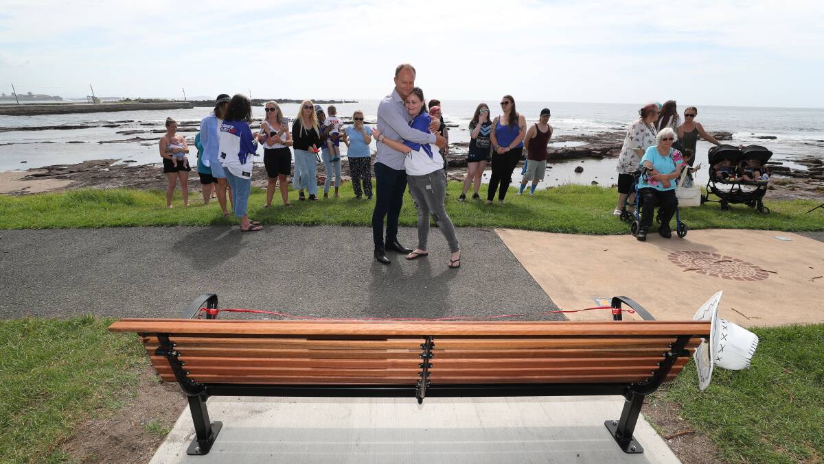 A memorial bench has been installed at Shellharbour in memory of 13-year-old Ryley Henry. Pictures by Robert Peet