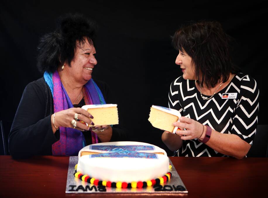 Food for thought: Illawarra Aboriginal Medical Service chair Kay Stewart with cancer care co-ordinator Kyla Wallace at Friday's morning tea. Picture: Sylvia Liber