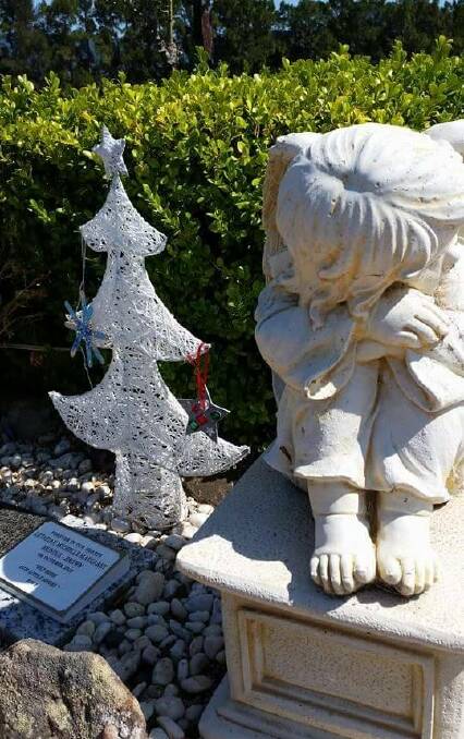 Touching tribute: Yallah's Toni Brown took a little Christmas tree to her granddaughter's memorial site.