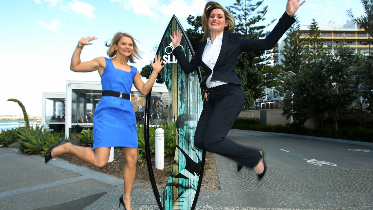 Final countdown: Novotel Northbeach human resources staff Emily Squires and Chantelle Drolc are gearing up for Friday's race. Picture: Greg Totman
