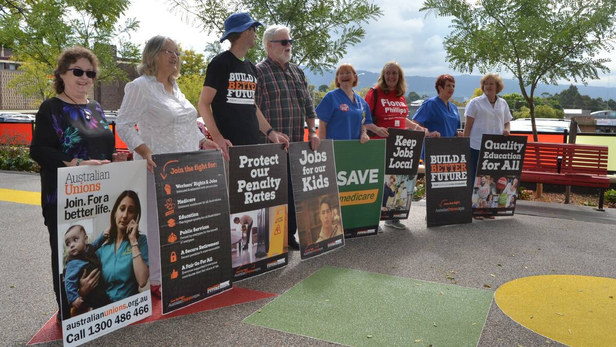 Community members opposed Federal Government policies at the Nowra rally. Picture: Hayley Warden