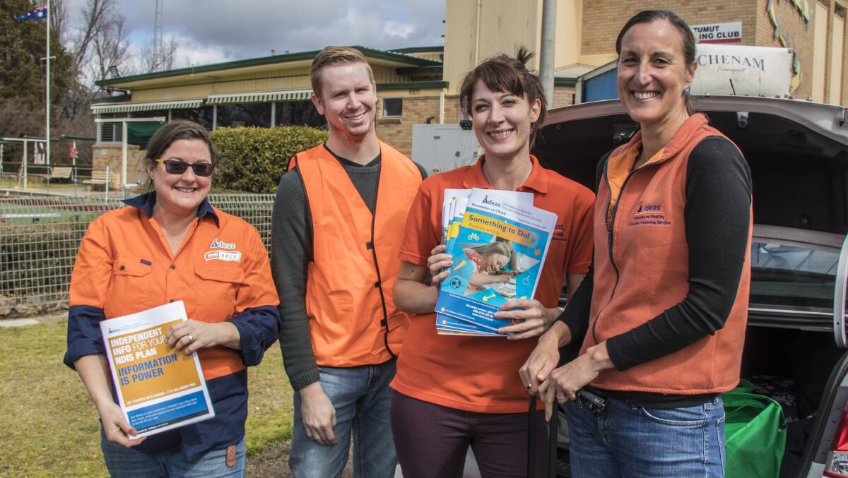Funding cuts: IDEAS workers Kate Galloway, Nick Glasson, Christina Lane and Angela Van Den Berg are fighting to save the free, independent disability advocacy service which operates in the Illawarra, and nationally. Picture: Supplied