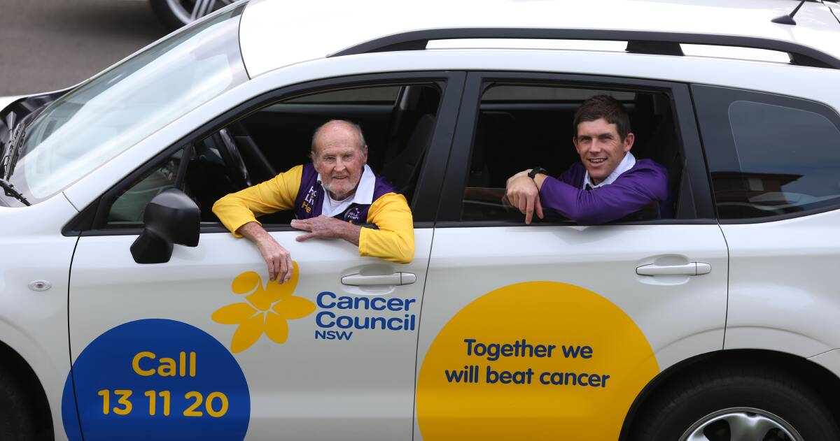 Invaluable support: Kiama's Frank Wye, pictured with Cancer Council NSW community engagement manager Terry Deegan, relies on the charity's transport to treatment service. Picture: Robert Peet
