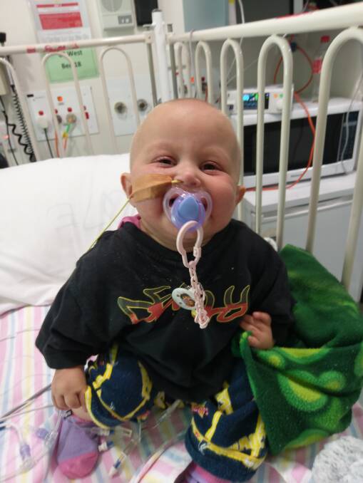 Tiny battler: Lila Coe's bone marrow transfusion went well last month, but it's a long road to recovery and her family is thankful for community support.