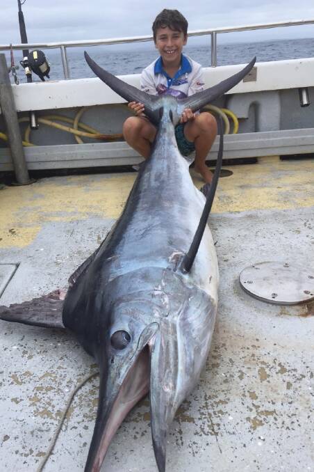 King of the kids: 11-year-old Finn McNamara with his first ever 65 kilo black marlin from last week. (Submitted photos should be high res - at least 1MB)