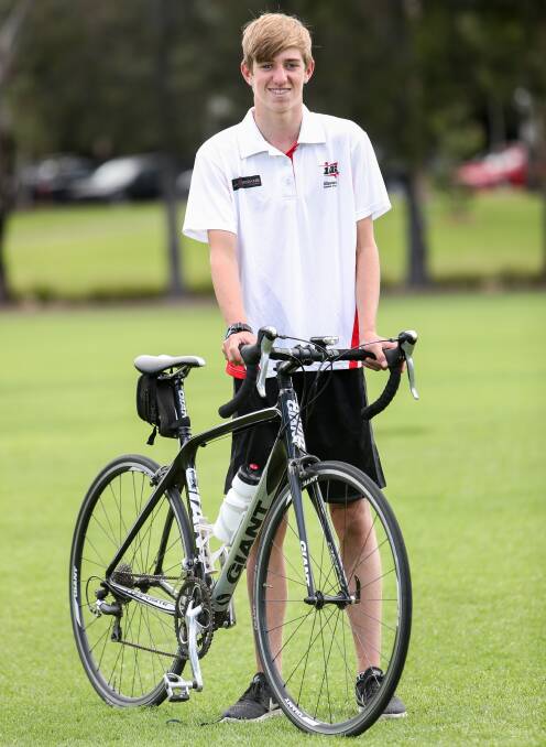 Tri time: IAS scholarship holder Angus Waddell is hoping the Academy will help him reach new heights in the sport of triathlon. Photo: Adam McLean 