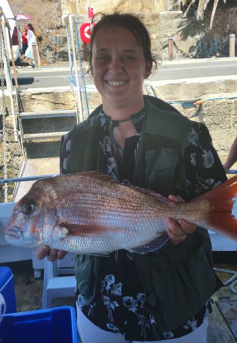 Nice fish: Demelza North with a snapper caught off Kiama Charter boat MV Signa. (Please make sure contributed photos are high res - 1MB is ideal).