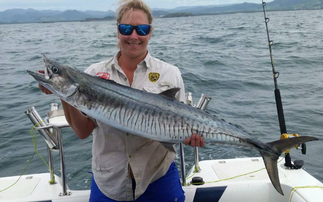 Holy mackerel!: Corrimal’s Kimberley Stolk with a stonker of a 12-kilo Spanish mackerel from a pre-Easter trip to Coffs Harbour.