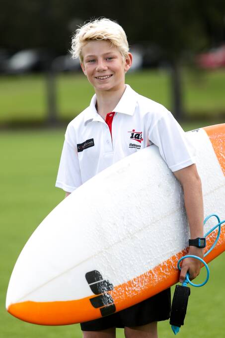 Riding high: Illawarra Academy of Sport surfing scholarship holder Bayley Daniels has a promising career ahead of him. Photo: Adam McLean