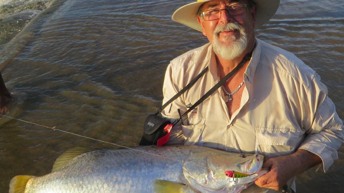 Northern delight:  Peter Tornaros from Oak Flats with a Borroloola NT caught 90cm barramundi. (Submitted pics should be at least 1 megabyte for publication)