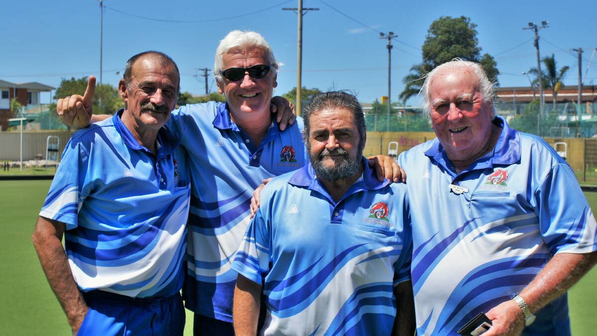 Champs: Windang’s fours championship winning team Peter Thomson, Dave Stojcevski, Carlos Hernandez and Jim Wolter.