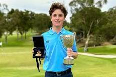 Wollongong golfer Sam Cascio celebrates winning the Australian Junior Championship. Picture supplied