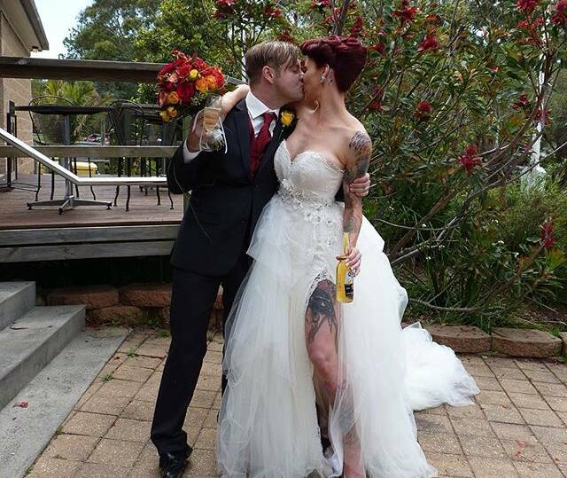 SEALED WITH A KISS: Lindsay 'The Doctor McDougall married Jen Owens in 2015 at Sublime Point. The reception was held at Thirroul's Beaches Hotel.
