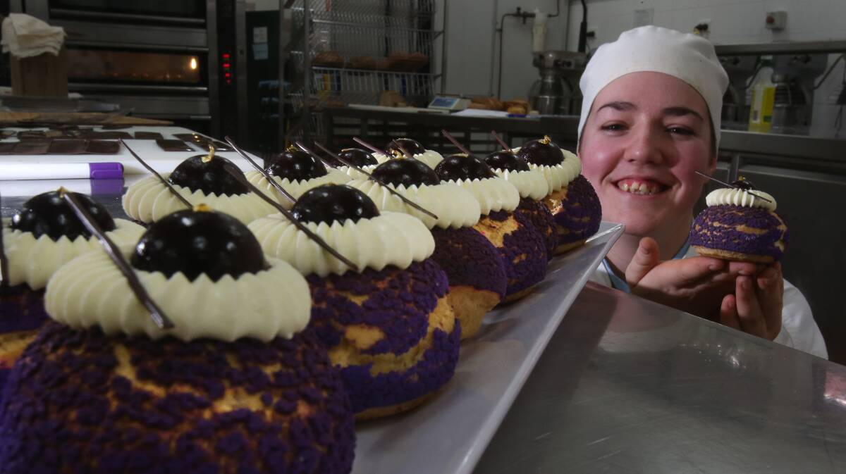 TASTY TREATS: Samantha Trotter impressed TAFE NSW pastry judges with her modern take on the 'cream puff'. Picture: Robert Peet
