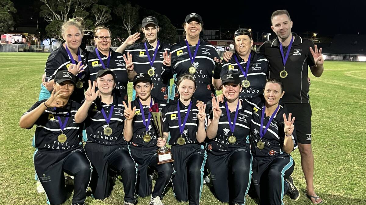 Port Panthers celebrate a three-peat of Fraternity T20 Women's League grand final wins. Picture supplied 