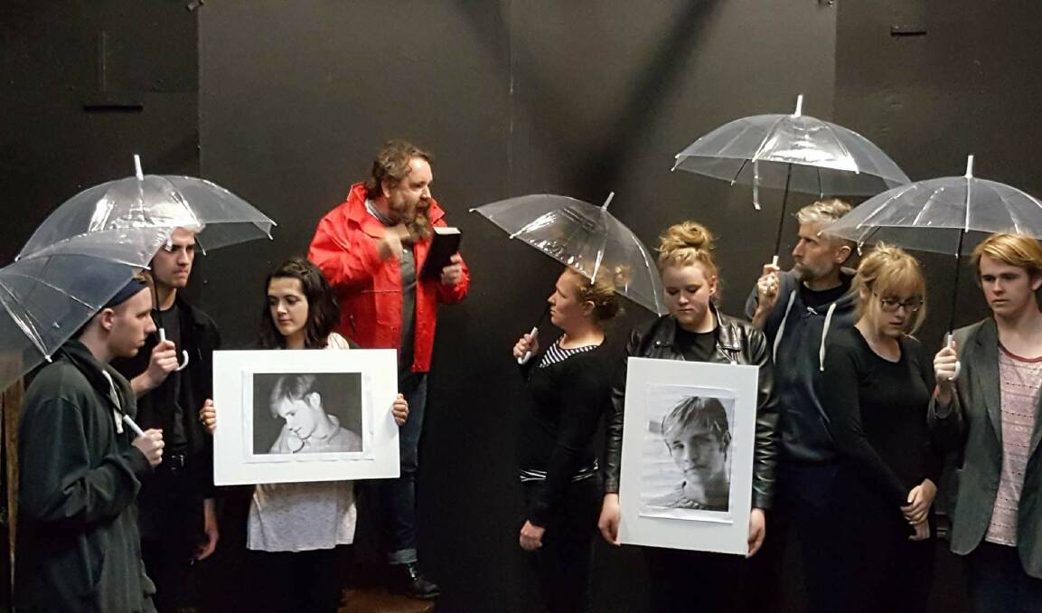 HATE CRIME: Cast and crew of The Laramie Project, showing at Wollongong Workshop Theatre in Gwynnevliie from October 7-15. Picture: Supplied