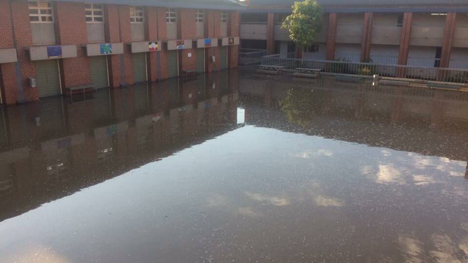 SCHOOL FLOODED: A burst water main has flooded parts of Warrawong High School.