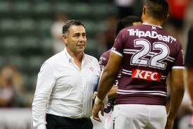 St George Illawarra coach Shane Flanagan pictured at WIN Stadium during a recent clash against Manly, has ruled out a move for Josh Schuster. Picture by Anna Warr