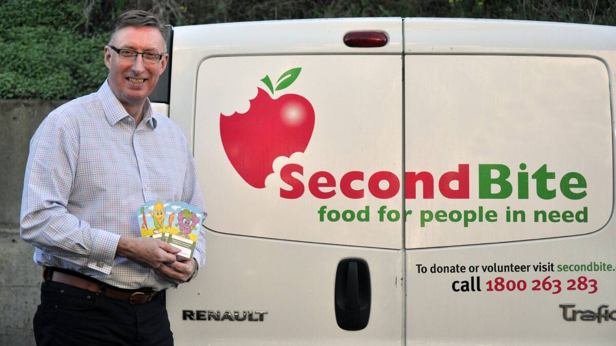 HELP FEED NEEDY: SecondBite CEO Jim Mullan is hopeful Illawarra residents will buy a $2 SecondBite donation card at Coles to help to deliver the equivalent of five healthy meals to Australian families doing it tough.