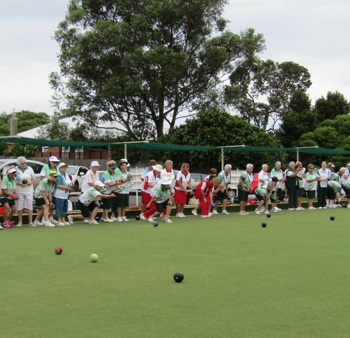LINE UP: Participants of the recent charity bowls day at Woonona Women's Bowling Club helped raise $9400 for Headway Wollongong and the Aspect South Coast School. Picture: Supplied
