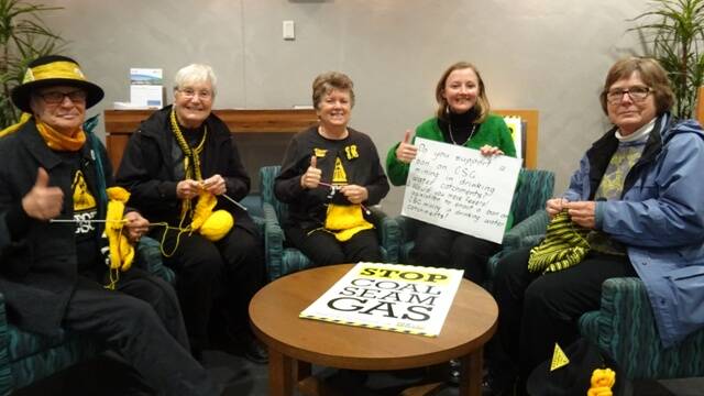 SEEKING ANSWERS: The Illawarra Knitting Nannas Against Gas want a federally legislated ban on coal seam gas mining to protect our drinking water catchments, no ifs, no buts.