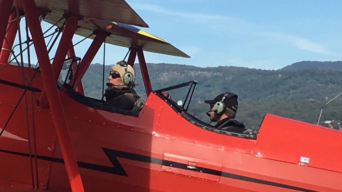 WINGING IT: Illawarra Business Chamber CEO Debra Murphy takes a flight with a Southern B-Planes ahead of the Wings Over Illawarra event on April 30-May 1.