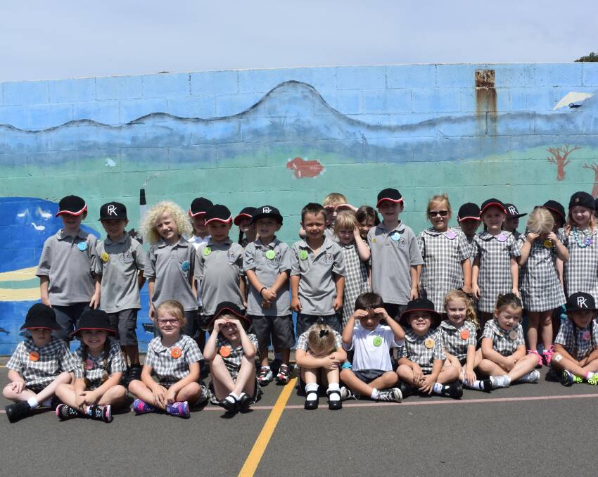GROUP SHOT: Port Kembla Public School kindergarten students' first group photo on the first day at school. Some 40 kindergarten students started on Thursday. 