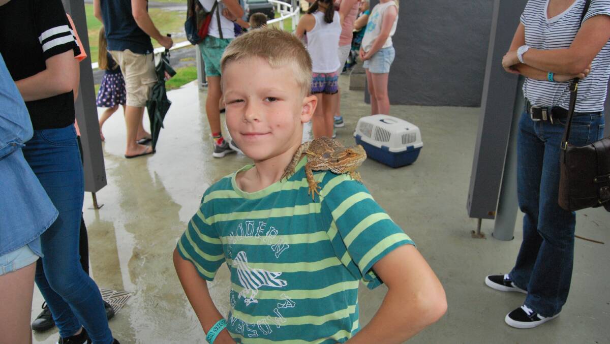 Riley Czulowski with lizard Spike, who won the 'most unusual pet' category' at the Kiama Show's Pet Show. Picture: HAYLEY WARDEN