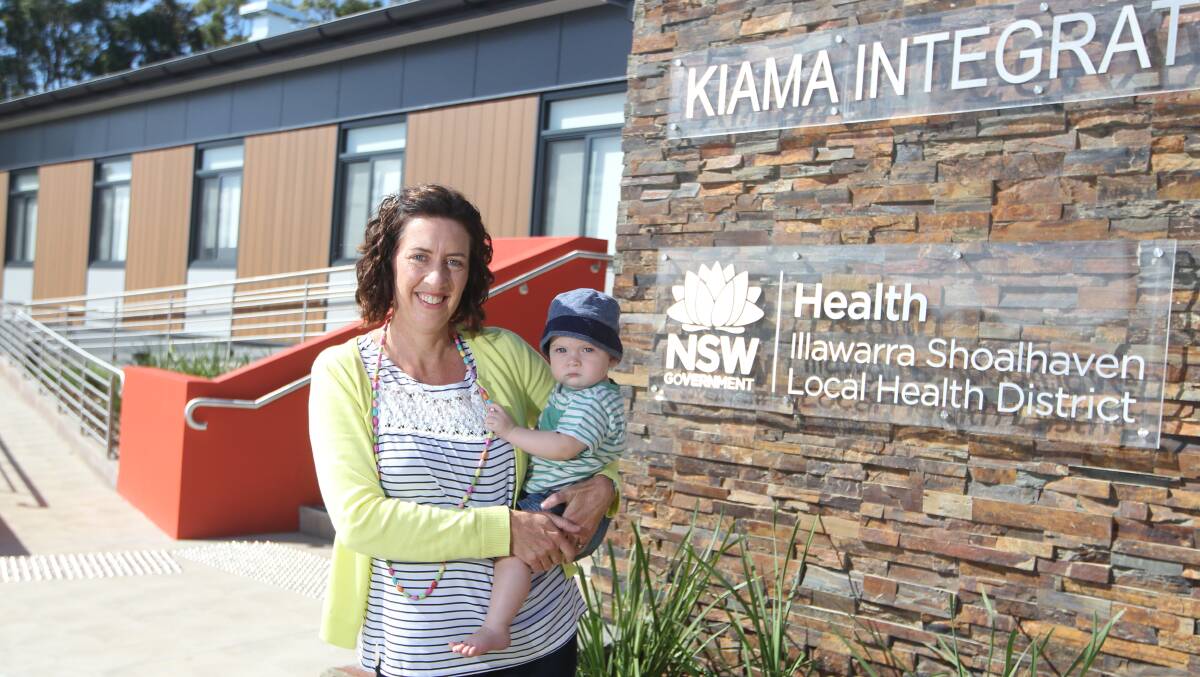 Alison Gillespie with her 10-month-old son Archie at Friday's launch of the Kiama Integrated Primary and Community Health Centre. Picture: Sylvia Liber